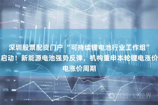 深圳股票配资门户 “可持续锂电池行业工作组”今日启动！新能源电池强势反弹，机构重申本轮锂电涨价周期